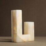 White Onyx, White Marble, Travertine L-Shaped Candle Holder – Unique Home Decor