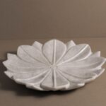 White Marble Lotus Charger Plate – luxury home decor